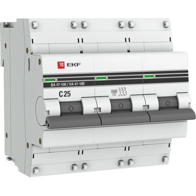 Автоматический выключатель EKF PROXIMA 3P 25А (C) 10kA ВА 47-100 mcb47100-3-25C-pro Автоматический выключатель EKF PROXIMA 3P 25А (C) 10kA ВА 47-100 mcb47100-3-25C-pro