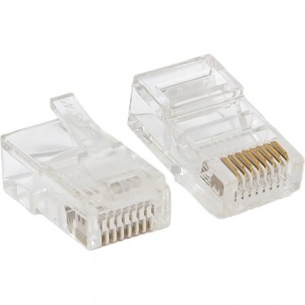 Коннектор EKF RJ-45 TERACOM PRO неэкранированный 8P8C 30мкд Cat.5E универсальный (упак.50шт)