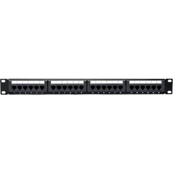Патч-панель EKF TERACOM PRO 19'' Cat.5E 1U неэкранированная UTP 24 порта RJ-45 Dual IDC с органайзером