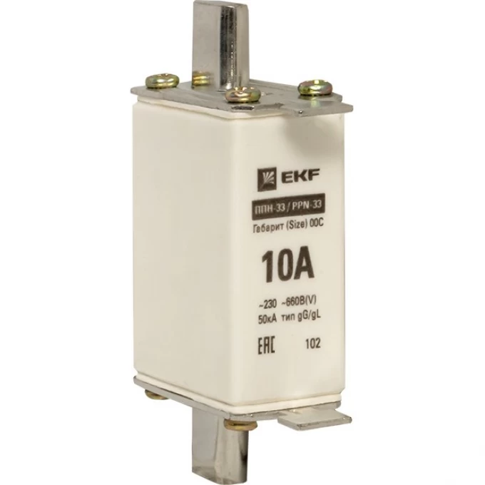 Плавкая вставка EKF PROxima ППН-33 100/ 10А габарит 00С fus-33/100/10 Плавкая вставка EKF PROxima ППН-33 100/ 10А габарит 00С fus-33/100/10