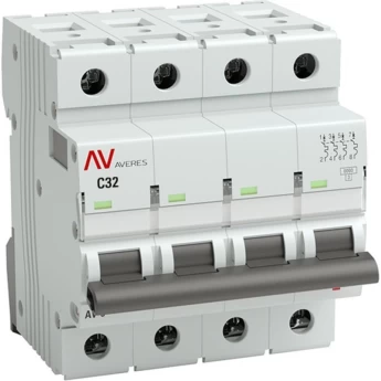 Выключатель автоматический MCB6-4-32C-AV	AV-6 4P 32A (C) 6кА AVERES